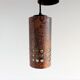 Set of 2 brutalist metal and glass pendant lamps, 1960s