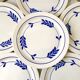 set of 6 flat plates in Terre de Fer Salins Jenny model early 20th century