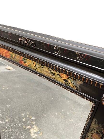 Mirror with painted wooden frame