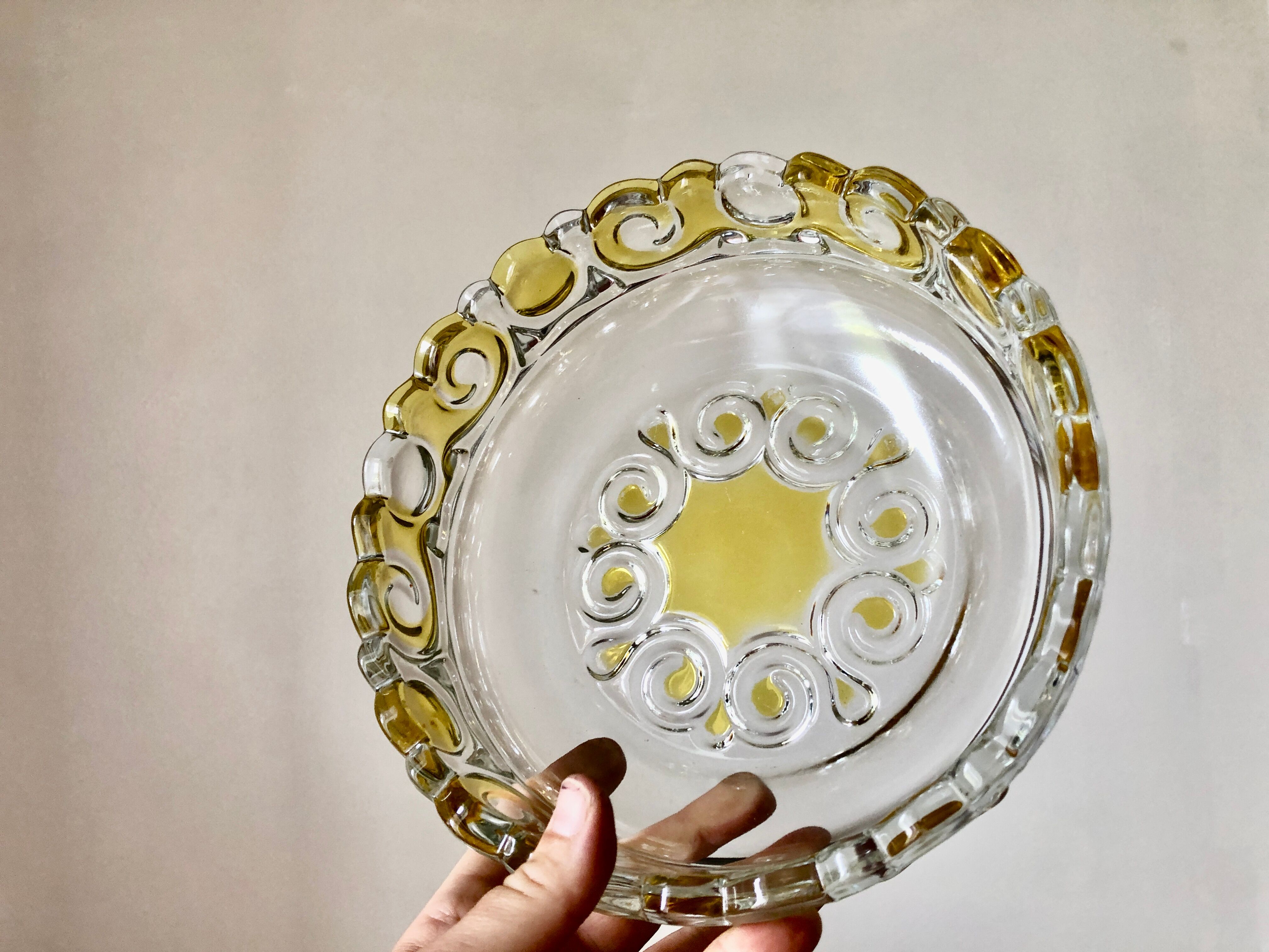 Yellow crystal bowl