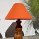Pair of orange turned wood lamps