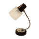 Lampe de secretaire des années 50 60 en chrome laque noire et verre moulė motif diaman