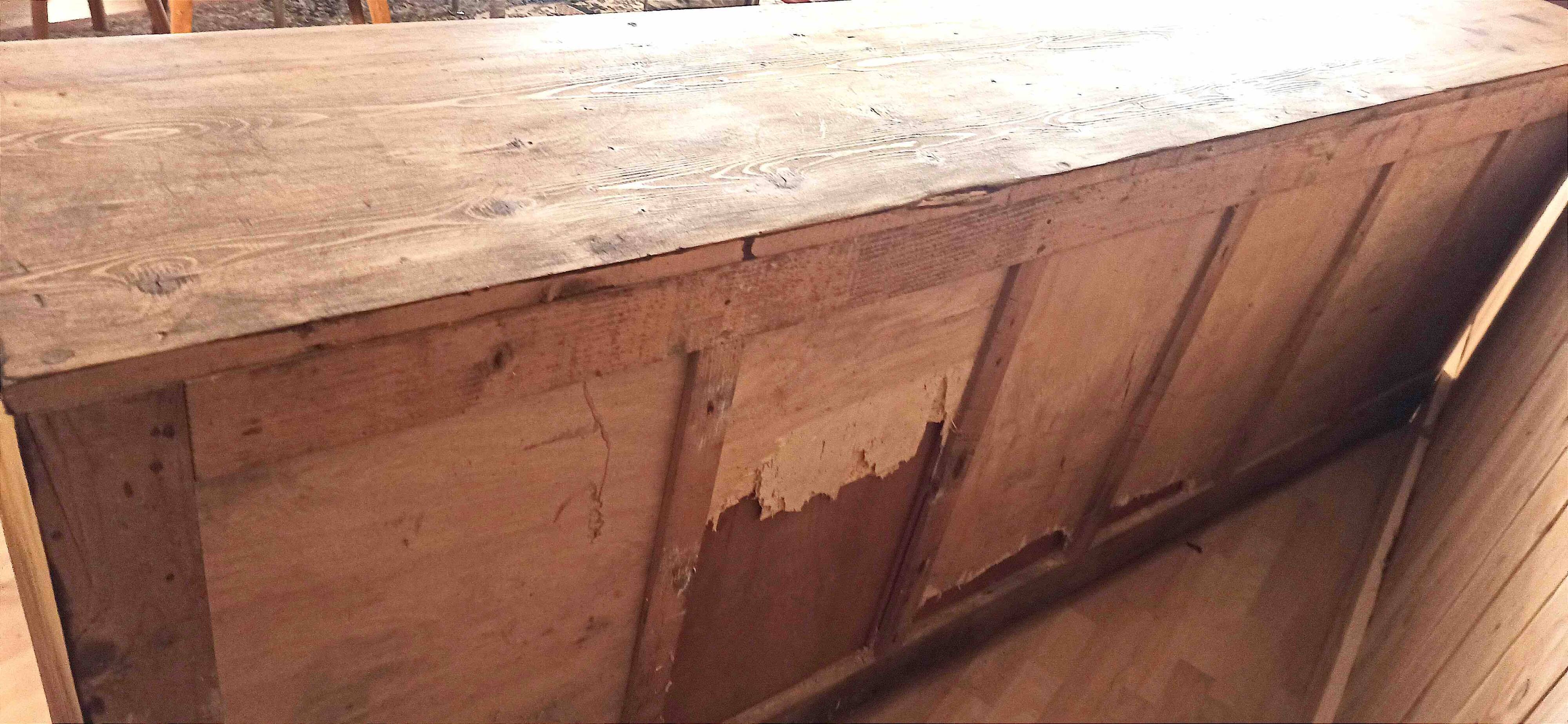 Old pharmacy cabinet from the 1950s width 263 cm