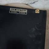Art Deco leather and bronze mirror