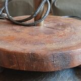 Bronze boat lamp on wooden base
