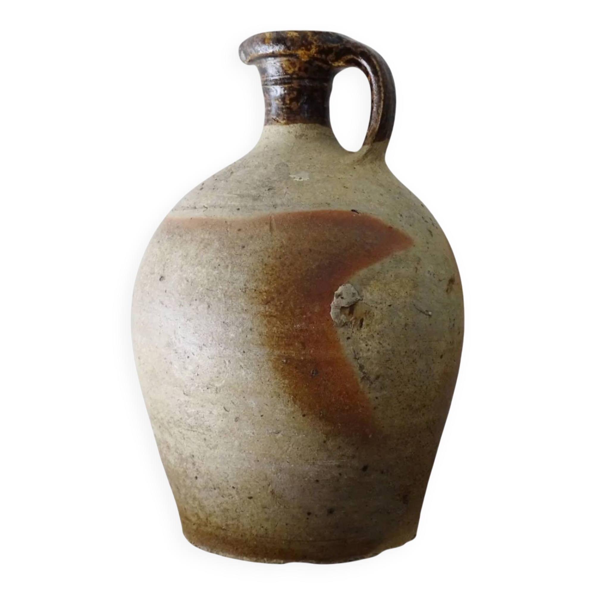 Pichet à huile en céramique ancienne française