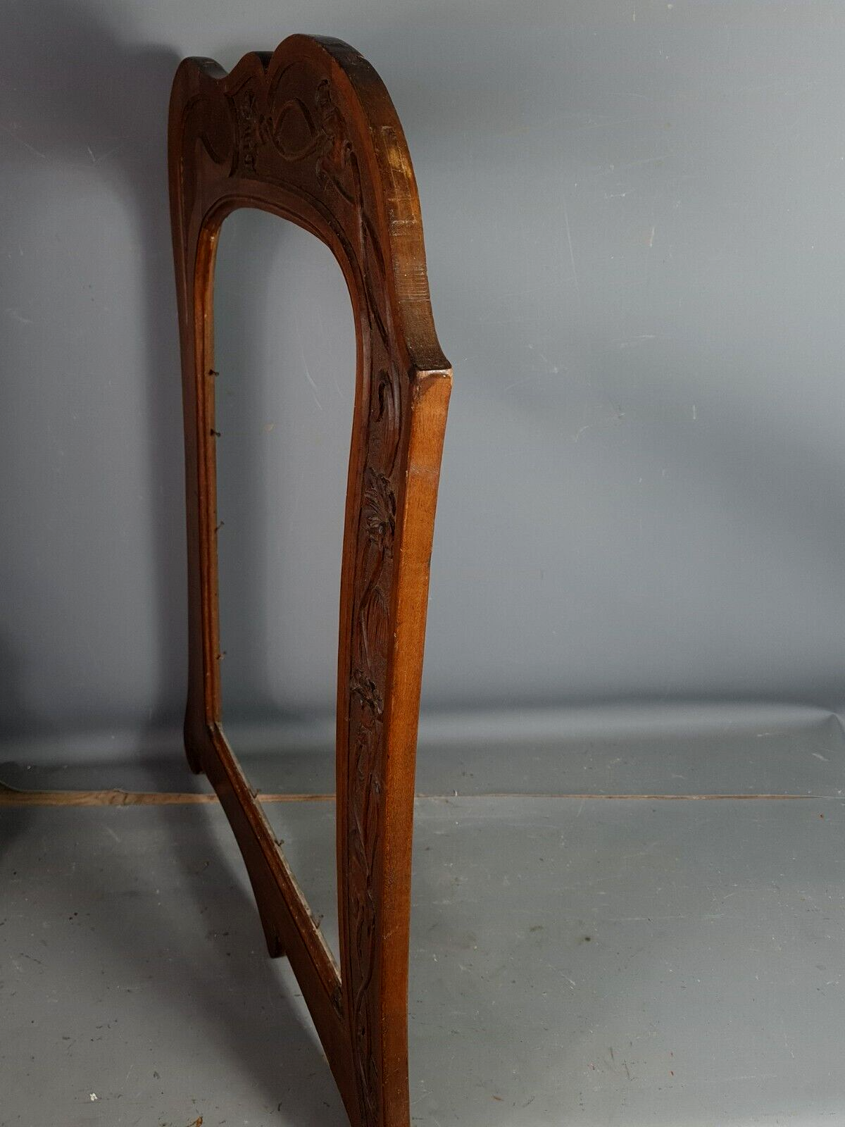 Art Nouveau frame carved wood 73x60 cm, foliage 55.5x36 cm for mirror SB