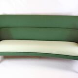Sofa Model 220 With Legs In Rosewood & Green Fabric By Kurt Olsen From 1960