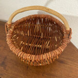 Small handmade basket made of hazel wood.