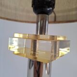 Lampes en lucite et métal chromé 70's