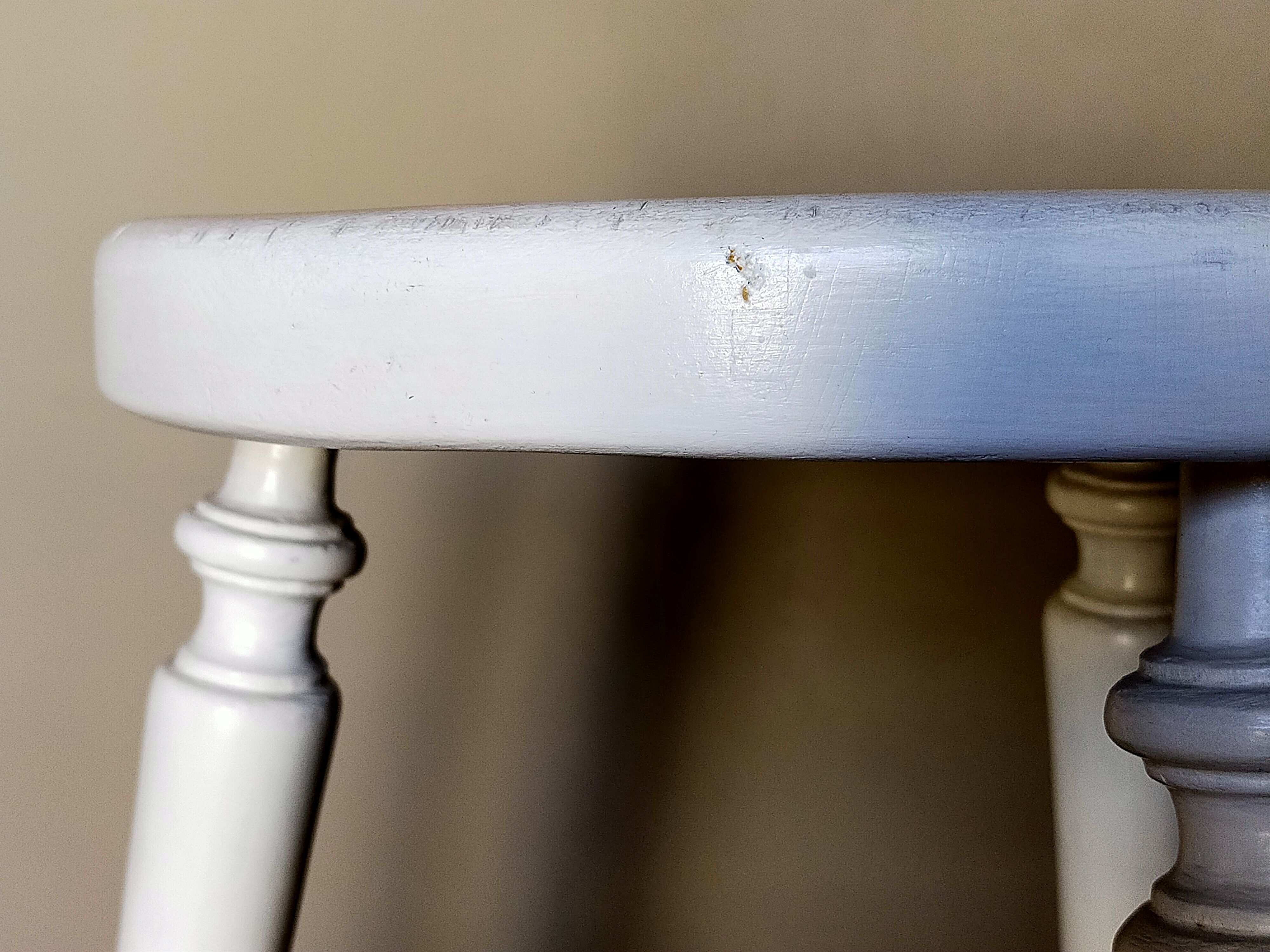 Painted solid turned wooden tripod