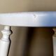 Painted solid turned wooden tripod