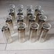 16 vintage smoked glass champagne flutes