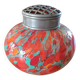 Ancien vase pique fleurs en verre multicolore