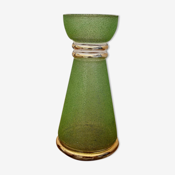 Vase en verre granité vintage