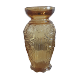 Art Deco vase amber glass