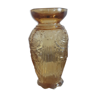 Vase Art Déco verre ambre