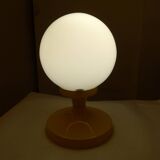 1960s globe table lamp, yellow metal base
