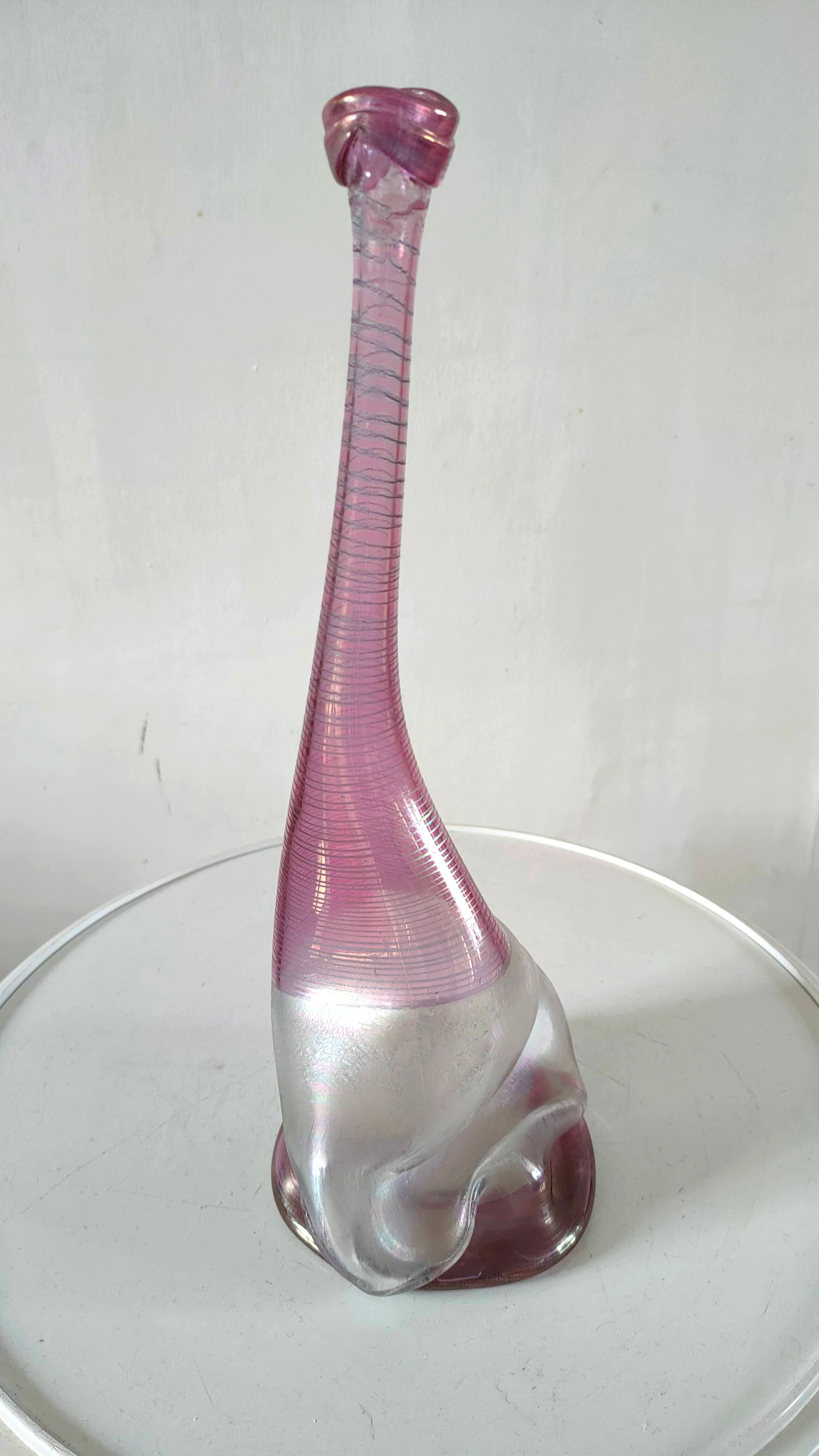 Heiner Dusterhaus Vase for Vera Walther Cobra German Art Glass Signed