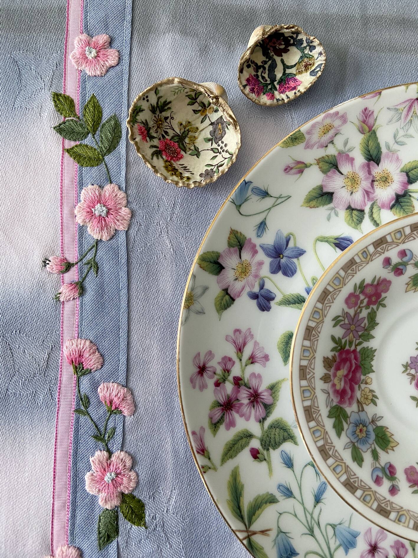 Hand embroidered tablecloth