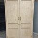 Antique wardrobe, kitchen cabinet, pinewood, creamy white