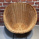 Wicker and metal armchair