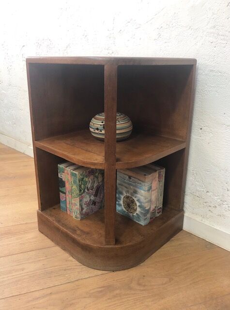 Wooden vintage corner low cabinet