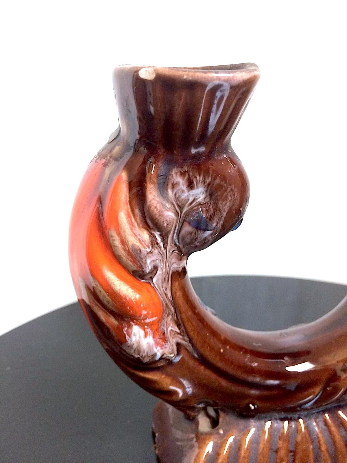 Signed ceramic Vallauris bougeoir