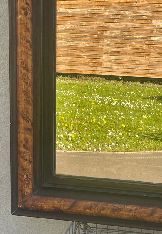 Louis Philippe mirror, beautiful format, trompe l'oeil faux bois