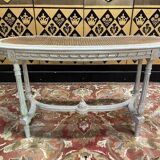 Bench - Louis XVI piano bench in cane / wickerwork