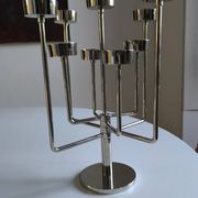 Chrome metal habitat candle holder from the 90s