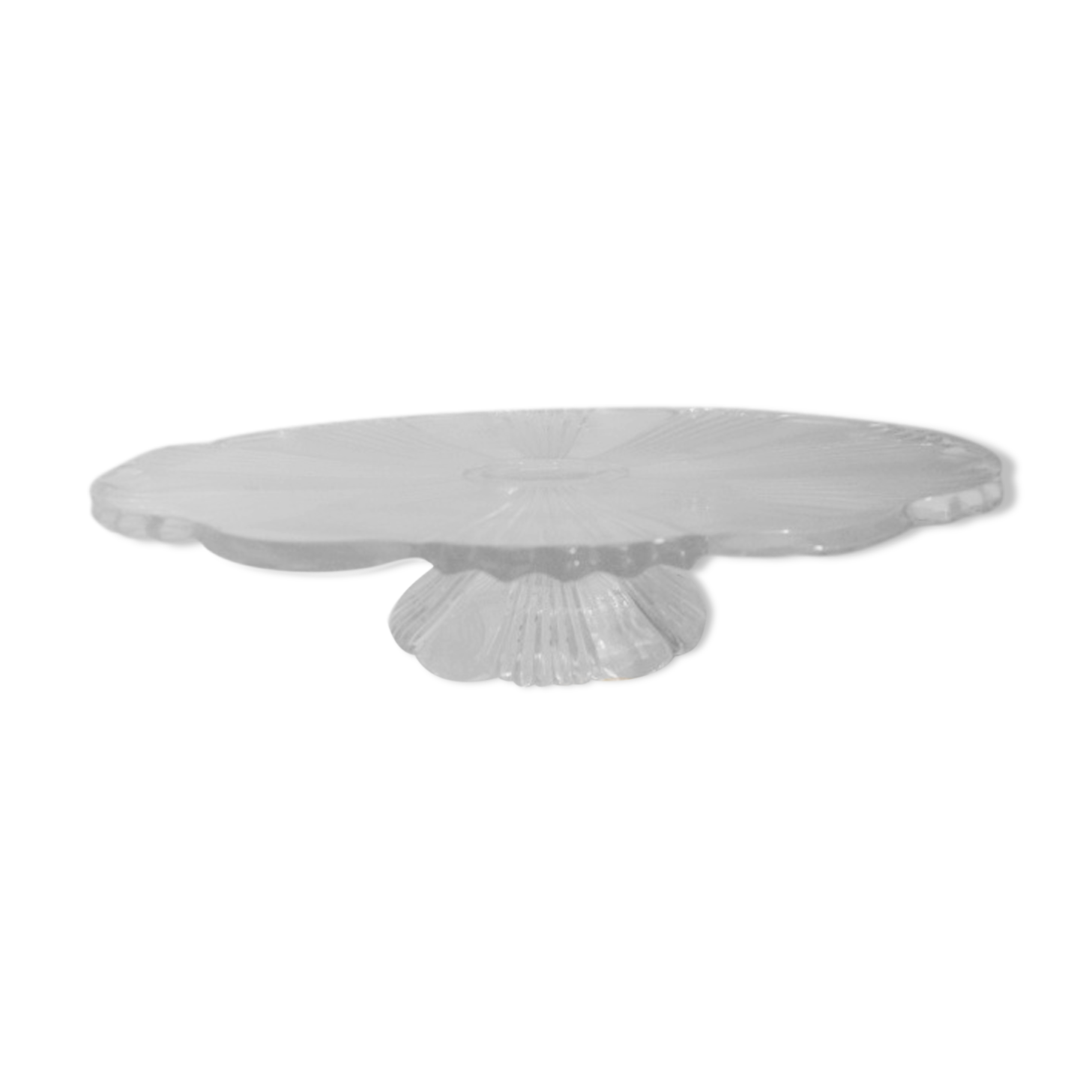 Art Deco glass cake dish