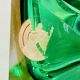 Vase géométrique Murano Sommerso en verre vert émeraude, années 1970
