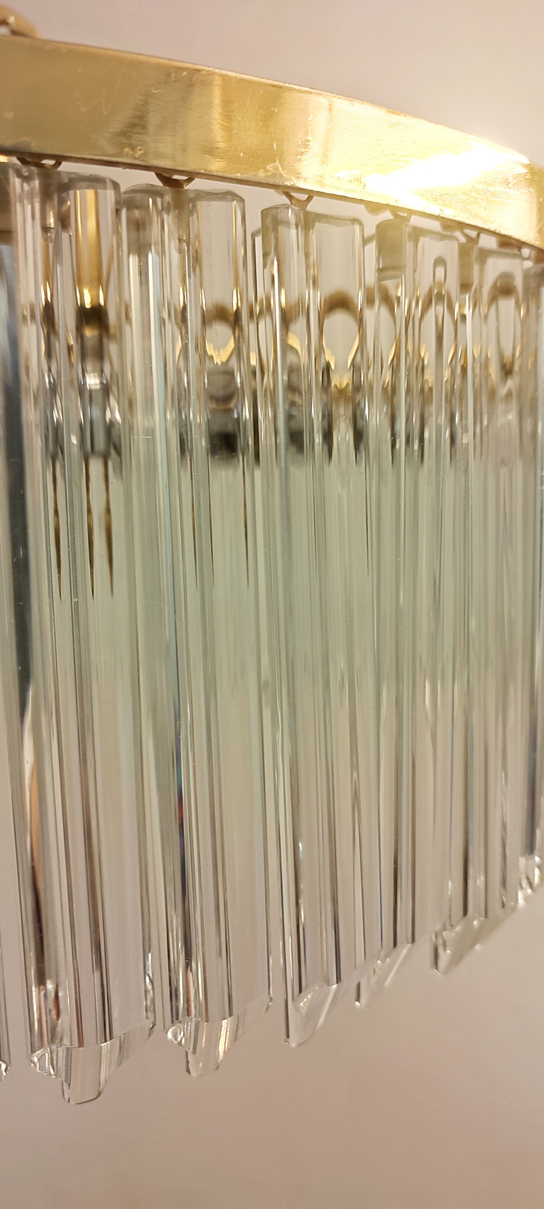 Lamp "Venini" with circular glass ceiling. Italy 1970s.