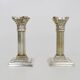 Pair of Antique Silver Plated Corinthian Candlesticks