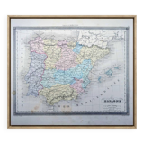 L'Espagne, carte ancienne, imprimée en 1852.