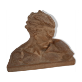 Bust of Jean mermoz in terracotta signed cipriani