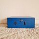 Blue old wooden trunk