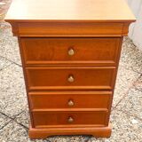 Weekly organizer in solid cherry, 5 drawers, classic Louis Philippe style