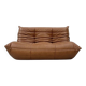 Canapé Togo en cuir marron moyen attribué à Michel Ducaroy pour Ligne Roset.