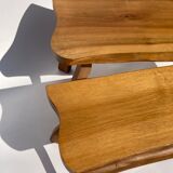Dutch nesting tree tables Wabi Sabi brutalist style, 1960s
