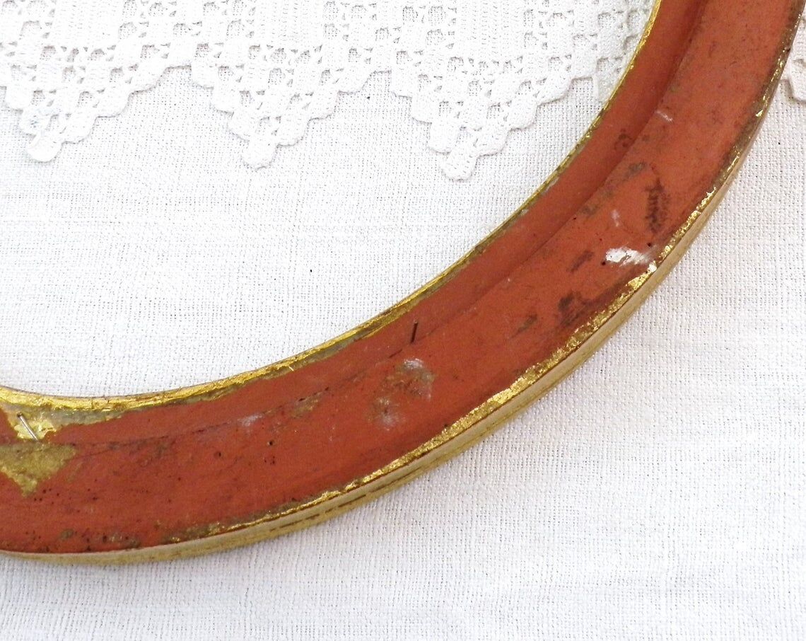 Vintage french oval gilded wall frame