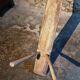 Antique primitive oak bench – Circa 1900, Allier region, France
