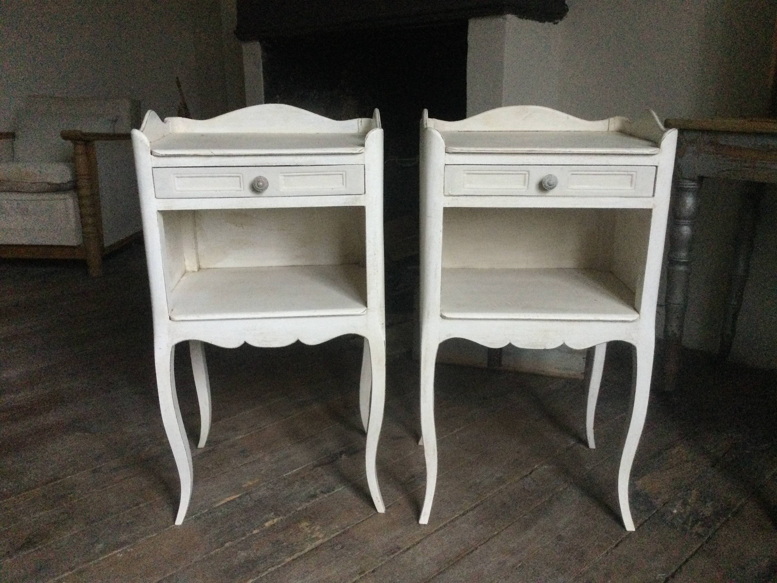 Pair of old bedside tables