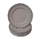 Set of 6 plates dessert collection fillets blue