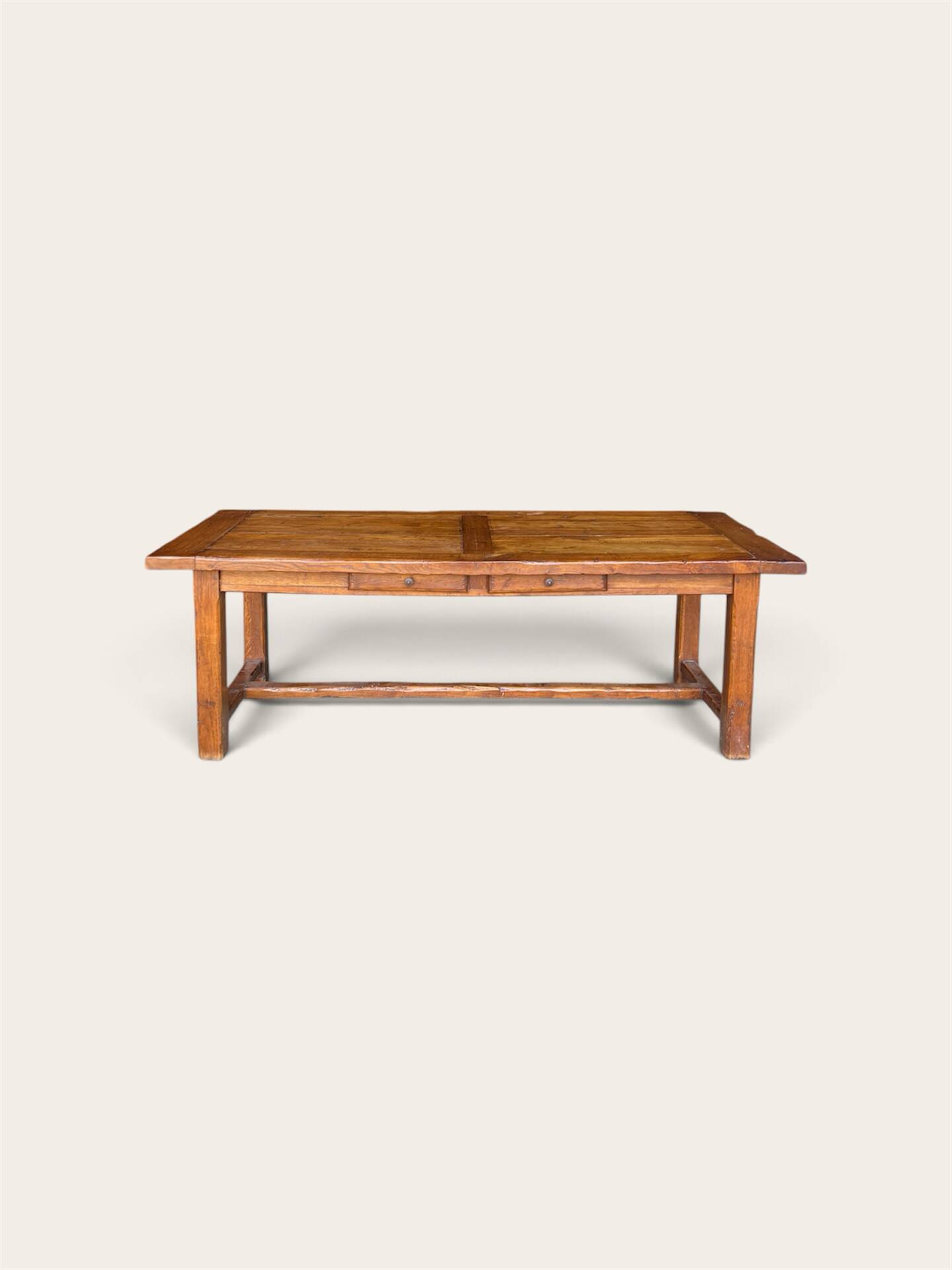 Grande table de ferme - 2 bancs - 2 rallonges 