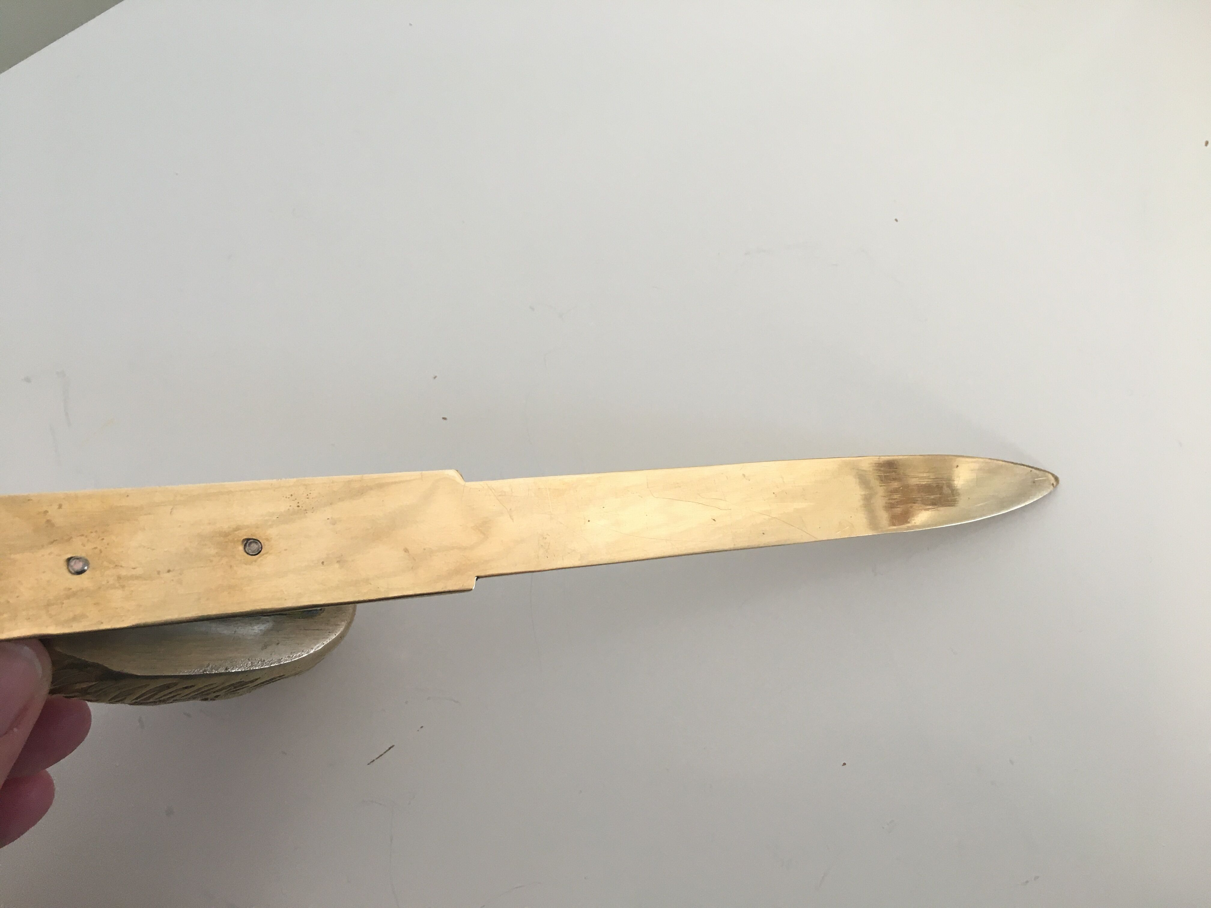 Vintage gold brass paper cutter