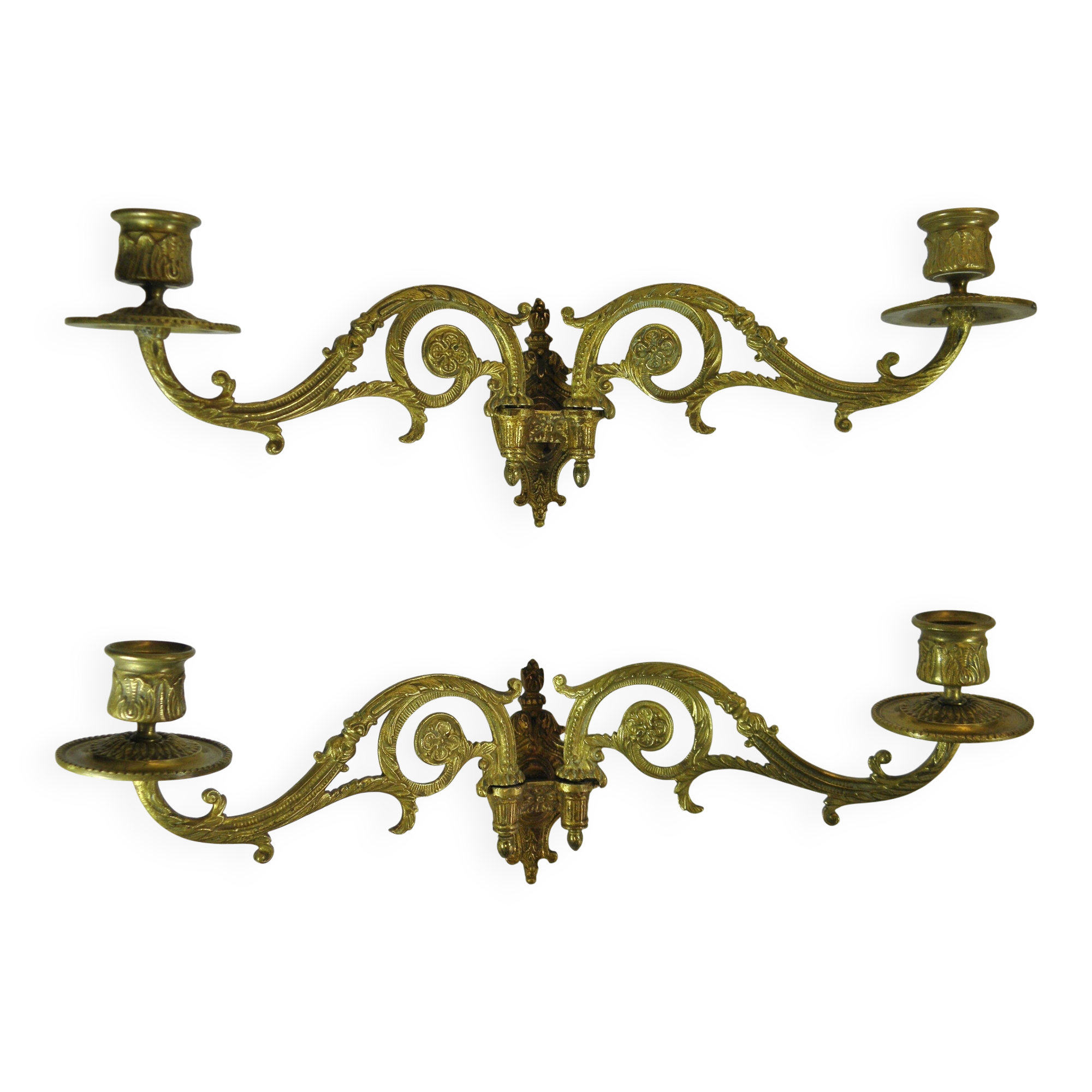 PAIR OF BRONZE WALL LIGHTS/CHANDELIERS