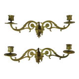 PAIR OF BRONZE WALL LIGHTS/CHANDELIERS