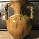 Handled vase in enameled ceramic, stamp to identify